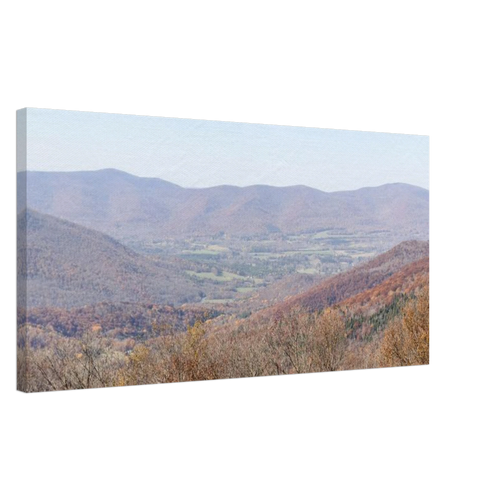 Angled view highlighting canvas texture and autumn colors