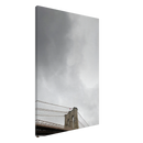 Upper canvas corner focusing on bridge tower and sky