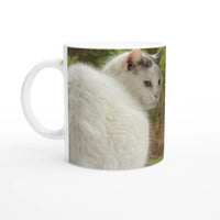 Zen Garden Feline Ceramic Mug with Customizable Rim & Handle - Choose Your Inner Color!