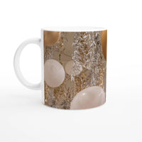 Elegant Pearl & Gold Ceramic Mug with Customizable Interior