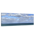 Panoramic seascape canvas art in ultra-wide format against black background