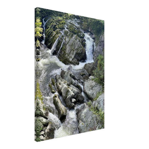 Gallery-quality canvas print showcasing stream flowing through stones