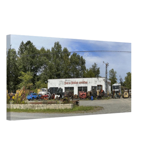 Gallery-wrapped canvas showcasing rural machinery scene