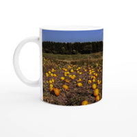 Autumn Pumpkin Patch Ceramic Mug - Customizable Black or White Inside for Cozy Sips