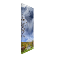 Autumn Highlands Vertical Canvas: Rustic Charm & Vivid Fall Foliage Art Print