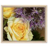 Vibrant Yellow Rose & Allium Framed Canvas Art - Bring Spring's Radiance to Your Walls