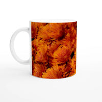 Vibrant Autumn Bloom Ceramic Mug - Customizable Inside & Handle Color