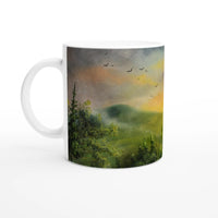 Enchanted Sunset Landscape Ceramic Mug - Your Choice of Black or White Inside