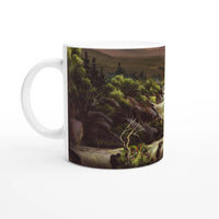 Enchanted Forest Falls Ceramic Mug – Nature's Beauty in Every Sip, Choose Your Accent Color!